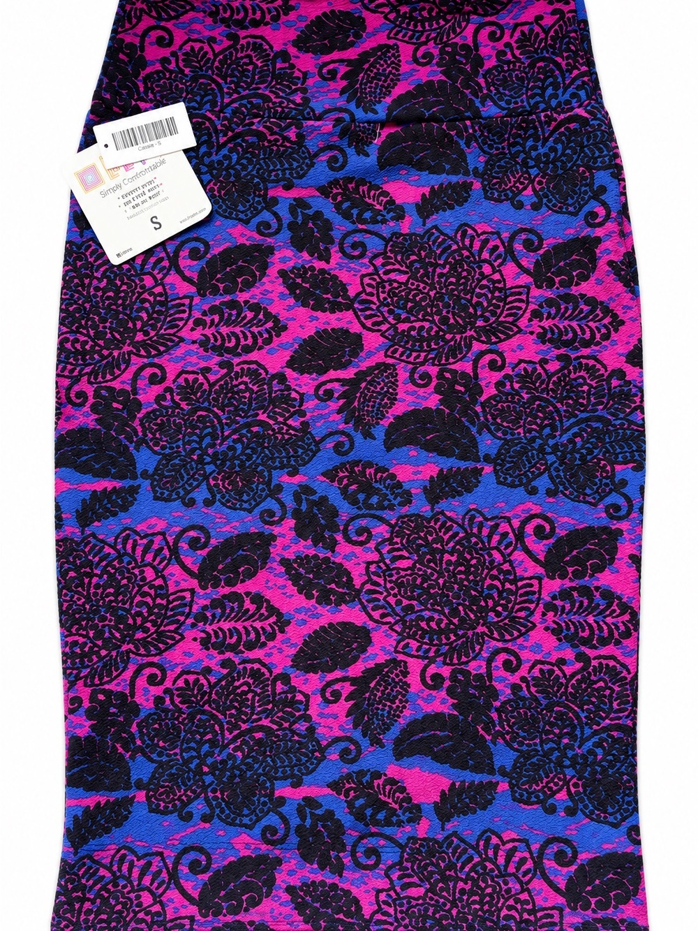 LuLaRoe Cassie Pencil Skirt Size Small New With Tags Pink Blue Black Floral